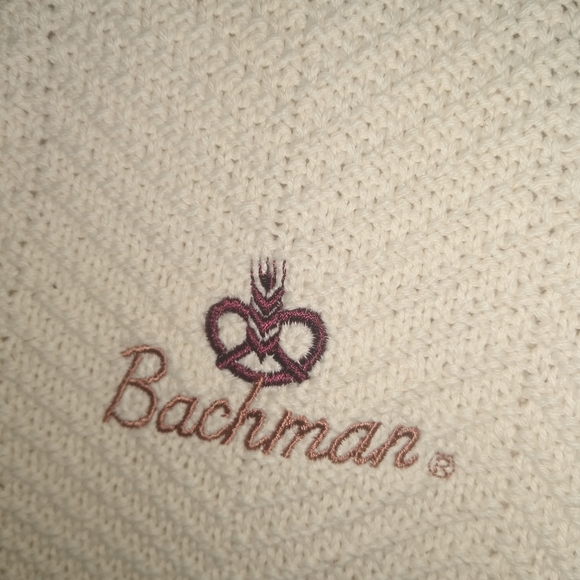 VTG Bachman Pretzels Embroidered Logo V-neck Long Sleeve Sweater (M) - Picture 2 of 5